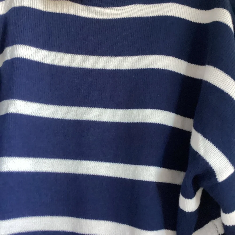 Topshop Oversized Sweater Size XS Navy White Stripe Turtleneck